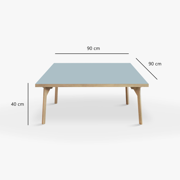 Domusnord Sofabord Room Kvadratisk Lounge Table  med linoleum og eg kant 90x90cm
