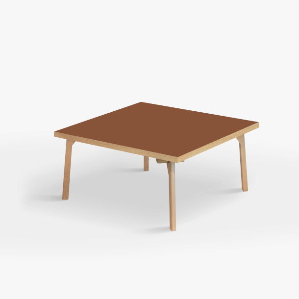 Domusnord Sofabord Room Kvadratisk Lounge Table  med linoleum og eg kant 90x90cm