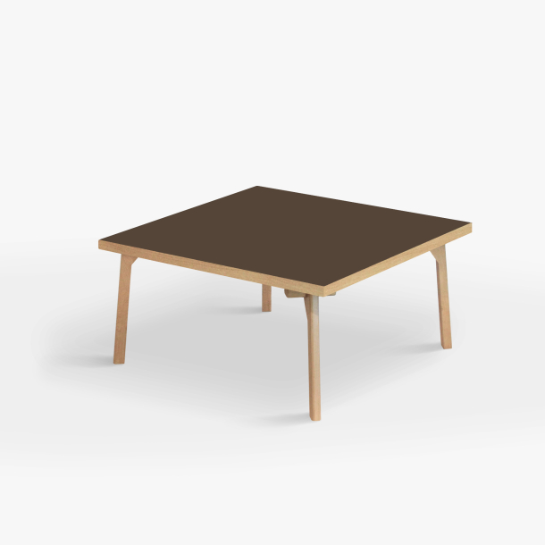 Domusnord Sofabord Room Kvadratisk Lounge Table  med linoleum og eg kant 90x90cm