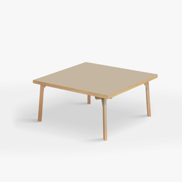 Domusnord Sofabord Room Kvadratisk Lounge Table  med linoleum og eg kant 90x90cm