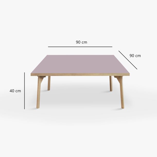 Domusnord Sofabord Room Kvadratisk Lounge Table  med linoleum og eg kant 90x90cm