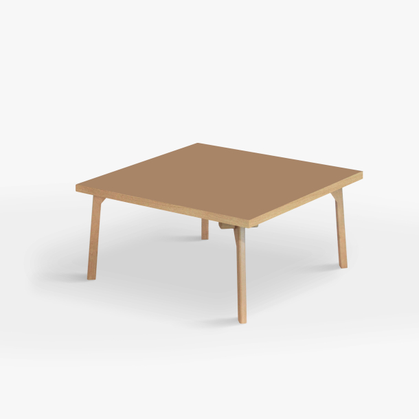 Domusnord Sofabord Room Kvadratisk Lounge Table  med linoleum og eg kant 90x90cm