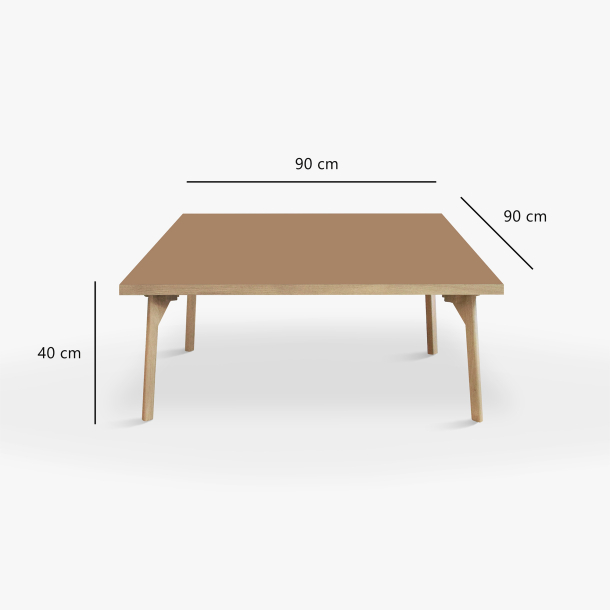 Domusnord Sofabord Room Kvadratisk Lounge Table  med linoleum og eg kant 90x90cm