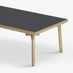 Domusnord Coffee table Room Lounge Table - with linoleum and oak edge 140x70