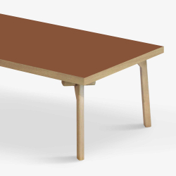 Domusnord Coffee table Room Lounge Table - with linoleum and oak edge 140x70