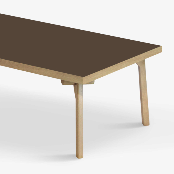 Domusnord Coffee table Room Lounge Table - with linoleum and oak edge 140x70