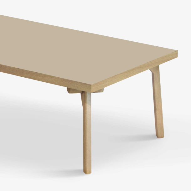Domusnord Coffee table Room Lounge Table - with linoleum and oak edge 120x60