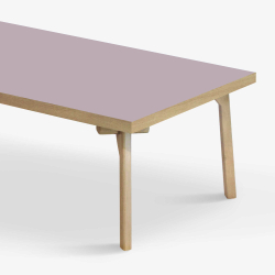Domusnord Coffee table Room Lounge Table - with linoleum and oak edge 140x70