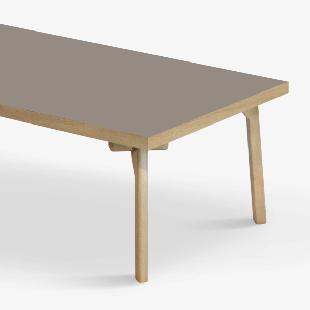Domusnord Coffee table Room Lounge Table - with linoleum and oak edge 120x60