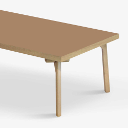 Domusnord Coffee table Room Lounge Table - with linoleum and oak edge 140x70