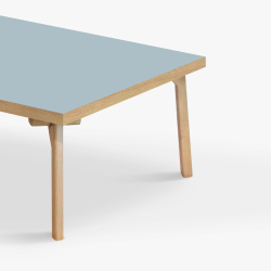 Domusnord Coffee table Room Square Lounge Table - with linoleum and oak edge 75x75