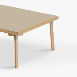 Domusnord Coffee table Room Square Lounge Table - with linoleum and oak edge 75x75