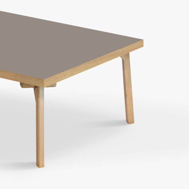 Domusnord Sofabord Room Kvadratisk Lounge Table  med linoleum og eg kant 90x90cm
