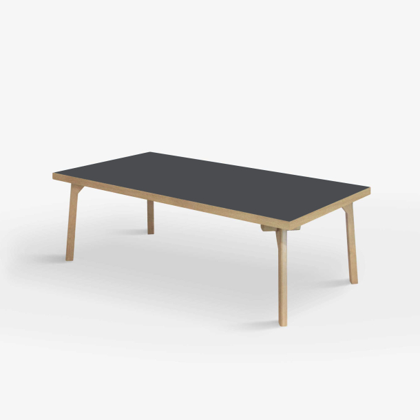 Domusnord Coffee table Room Lounge Table - with linoleum and oak edge 120x60
