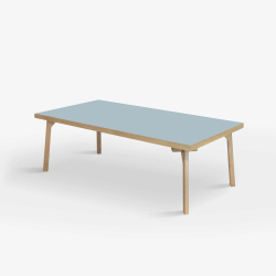 Domusnord Coffee table Room Lounge Table - with linoleum and oak edge 120x60