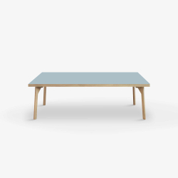 Domusnord Coffee table Room Lounge Table - with linoleum and oak edge 120x60