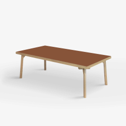 Domusnord Coffee table Room Lounge Table - with linoleum and oak edge 120x60