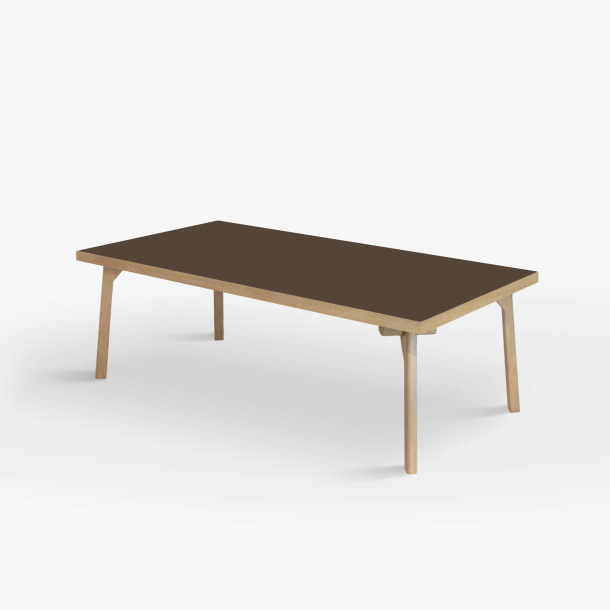 Domusnord Coffee table Room Lounge Table - with linoleum and oak edge 120x60