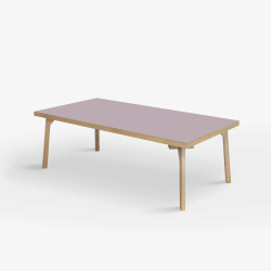 Domusnord Coffee table Room Lounge Table - with linoleum and oak edge 120x60