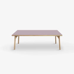 Domusnord Coffee table Room Lounge Table - with linoleum and oak edge 120x60