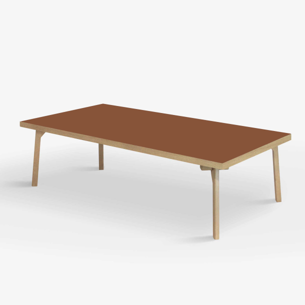 Domusnord Coffee table Room Lounge Table - with linoleum and oak edge 140x70