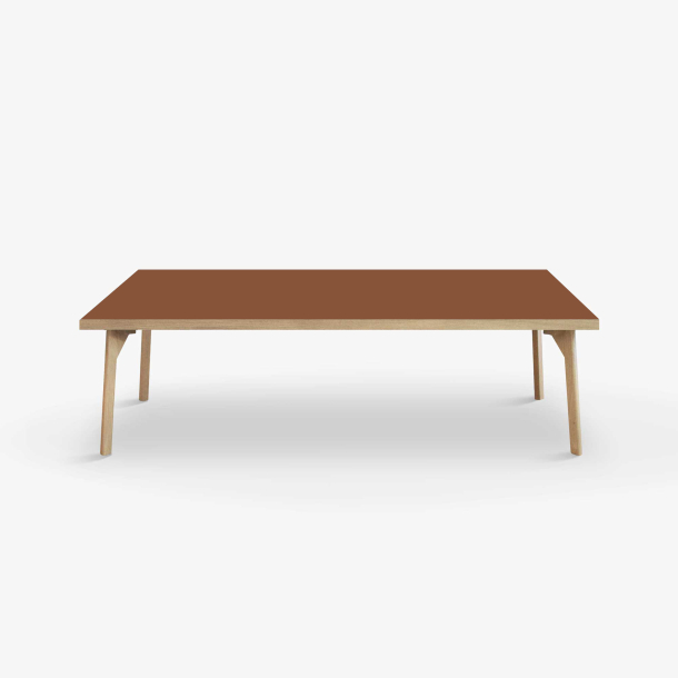 Domusnord Coffee table Room Lounge Table - with linoleum and oak edge 140x70