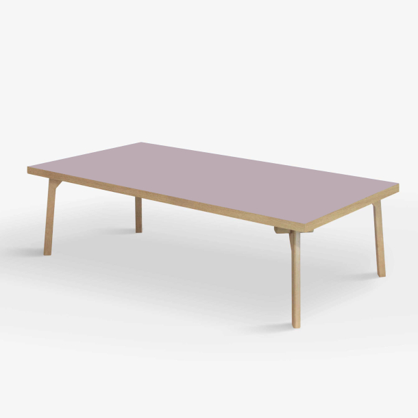 Domusnord Coffee table Room Lounge Table - with linoleum and oak edge 140x70