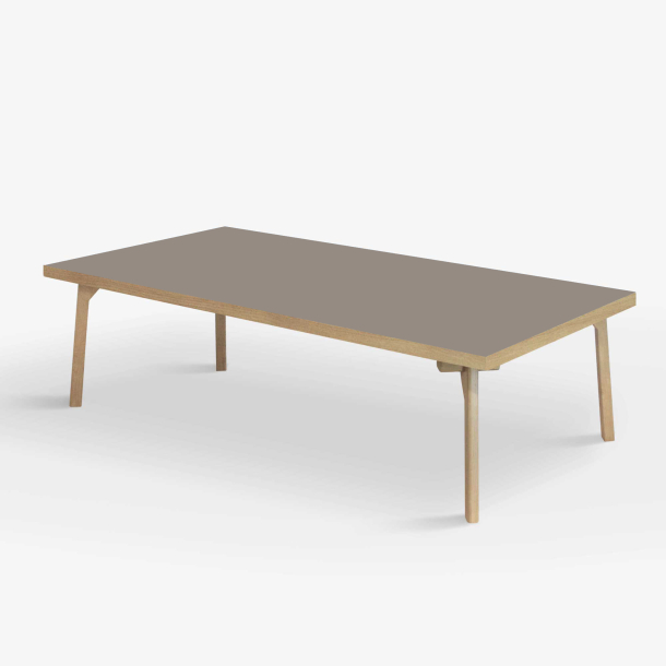 Domusnord Coffee table Room Lounge Table - with linoleum and oak edge 140x70