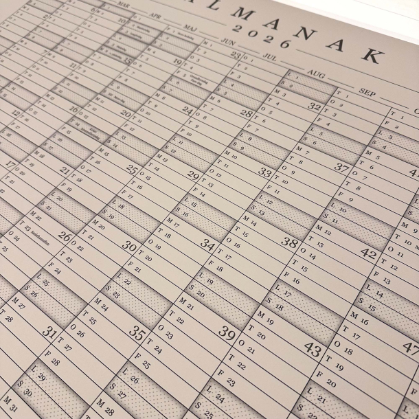 Domusnord Copenhagen � Almanak Kalender plakat 2026 beige