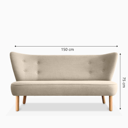 Domusnord Take a Break stor to personers lounge sofa - Grey Sand - Sand Beige
