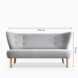 Domusnord Take a Break stor to personers lounge sofa - Misty Grey - lys grå