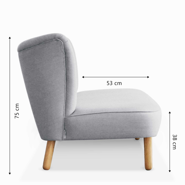 Domusnord Take a Break stor to personers lounge sofa - Misty Grey - lys grå