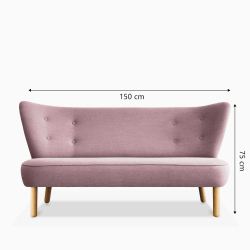 Domusnord Take a Break stor to personers lounge sofa - Dusty Rose - rosa gr