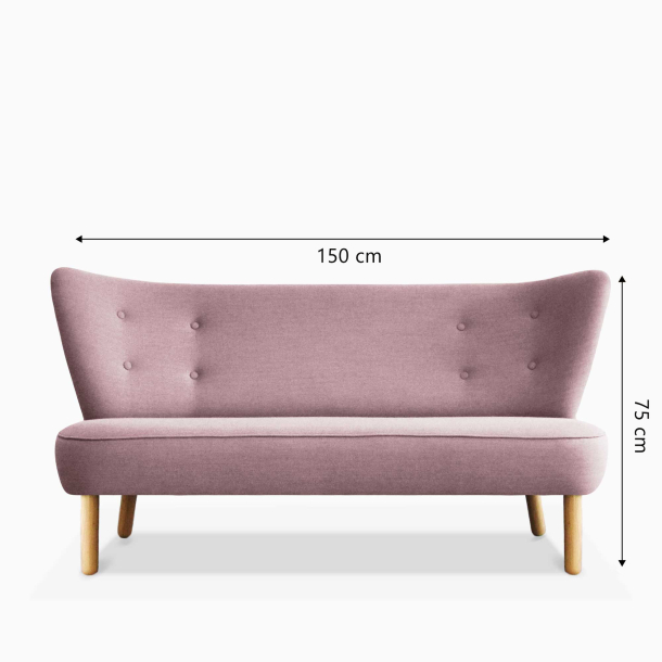 Domusnord Take a Break stor to personers lounge sofa - Dusty Rose - rosa gr