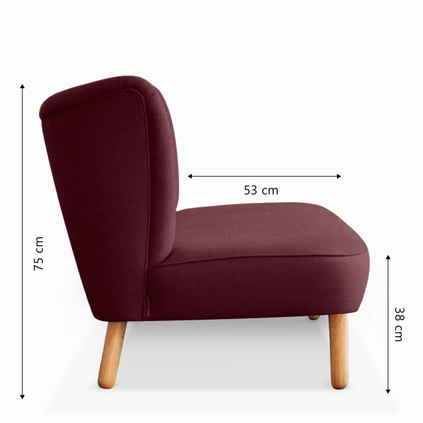 Domusnord Take a Break stor to personers lounge sofa - Dark Heather - bordeaux rd