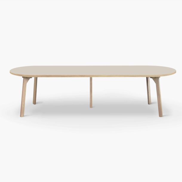 Domusnord Room Ovalt Linoleums Spisebord i Eg 300 x 110 cm i 21 farver Beige (Mushroom)