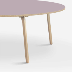 Domusnord Room rundt stort Linoleums Spisebord i eg 159 cm i 19 farver