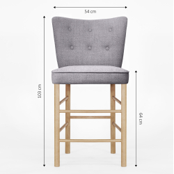 Domusnord Take a Break Barstol - Misty Grey - lys gr