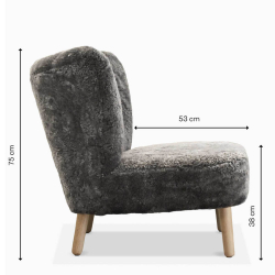 Domusnord Take a Break Lounge Chair Skin - sheepskin - grey