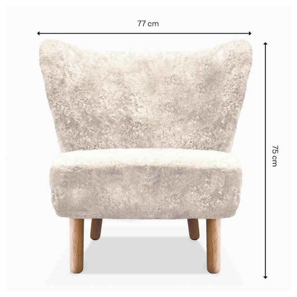 Domusnord Take a Break Lounge Chair Skin - sheepskin - off white beige