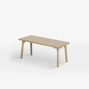 Domusnord Room zitbank met linoleum en eiken rand 110 cm - Macadamia / Warm Beige