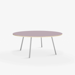 Domusnord Line View Linoleums round Dining table plywood 120 cm in 19 colors