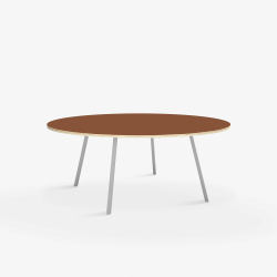 Domusnord Line View Linoleums stort rundt Spisebord krydsfinr 130 cm i 19 farver