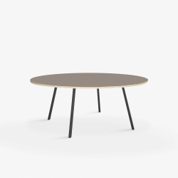 Domusnord Line View Linoleums stort rundt Spisebord krydsfinr 130 cm i 19 farver