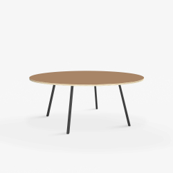 Domusnord Line View Linoleums stort rundt Spisebord krydsfinr 130 cm i 19 farver