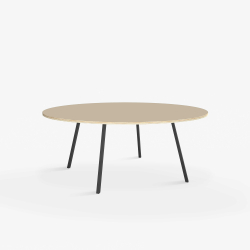 Domusnord Line View Linoleums stort rundt Spisebord krydsfinr 130 cm i 19 farver