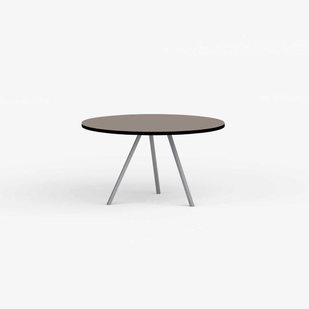 Domusnord Line View Linoleums rundt Spisebord sort kant 110 cm i 19 farver