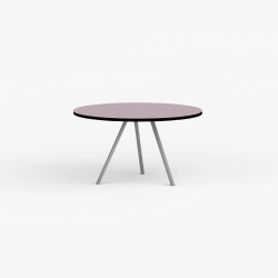 Domusnord Line View Linoleums rundt Spisebord sort kant 110 cm i 19 farver