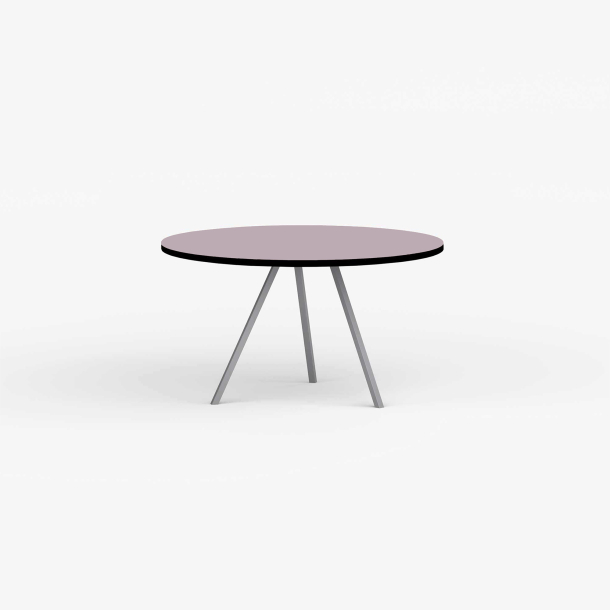 Domusnord Line View Linoleums rundt Spisebord sort kant 110 cm i 19 farver