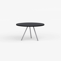 Domusnord Line View Linoleums rundt Spisebord sort kant 110 cm i 19 farver